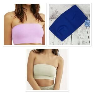 Free People Intimately Nina Small Bandeau Bra Strapless Bundle of 3